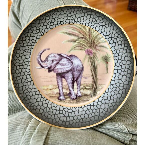 Elite Decor Safari Animals Decorative Plates (4) RARE FIND 7.5" Round Multicolor - Picture 1 of 4